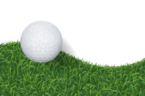 Golf Ball And Green Grass Background With Area For Copy Space Vector