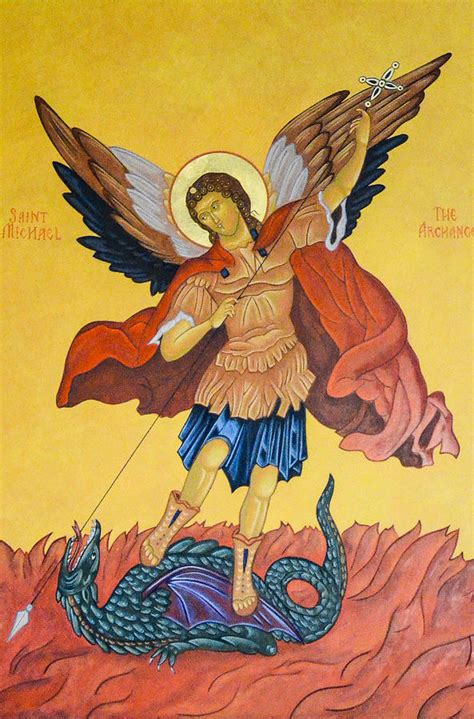 St Michael And The Dragon Painting By Brenda Fox Pixels