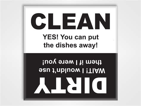 Clean Dirty Dishwasher Magnet Sign Yes And Wait Black And Etsy Australia