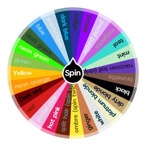 Hair Color Picker🌈for Ocs And Characters Spin The Wheel App