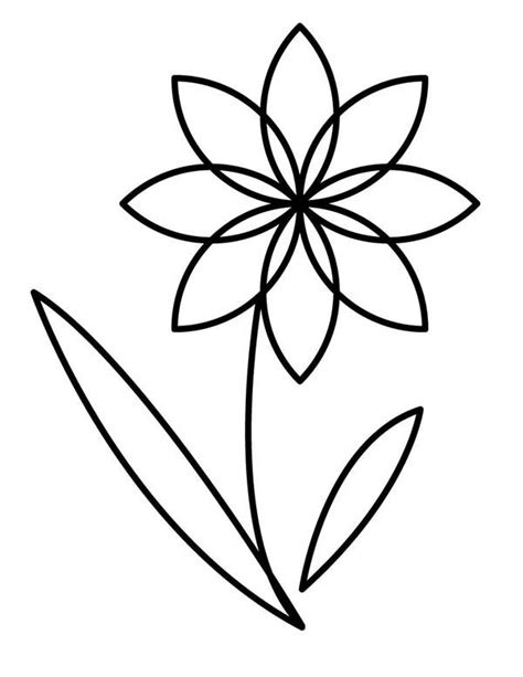 Flower Outline Coloring Page Kids Play Color