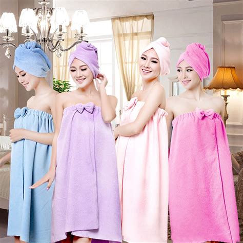 solid cute soft bath towel microfiber magic absorbent dry spa beach bathrobe towels for women