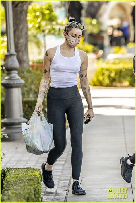 Miley Cyrus Goes Braless In See Through Tank Top While Running Errands Photo Miley