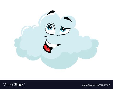 Cartoon Cloud With A Face For Royalty Free Vector Image