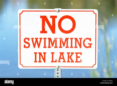 No Swimming In Lake Sign In Pahrump Nevada Stock Photo Alamy