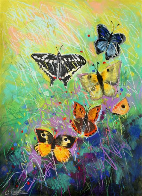 Carol Engles Art Butterflies Two Abstract Painting By Carol Engles