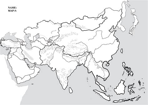 Free Printable Physical Map Of Asia In Detailed World Map With Countries