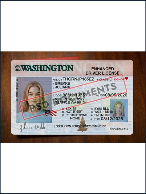 Washington Driver License Template Psd Psd Documents