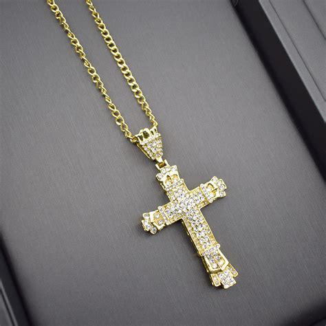 Cross chains for men gold. Man Big Cross Necklace Gold Metal Pendant for Men Long Chain Christian Jewelry | eBay