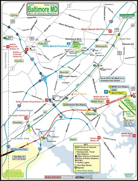 Baltimore Railfan Guide Map Of The Ne Baltimore Suburbs