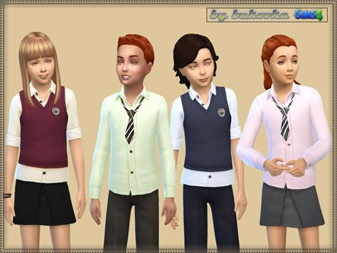 School Uniform The Sims 4 P1 Sims4 Clove Share Asia Tổng Hợp Custom