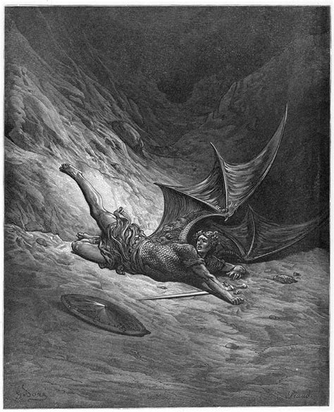 Satan Shown As The Fallen Angel Drawing By Mary Evans Picture Library