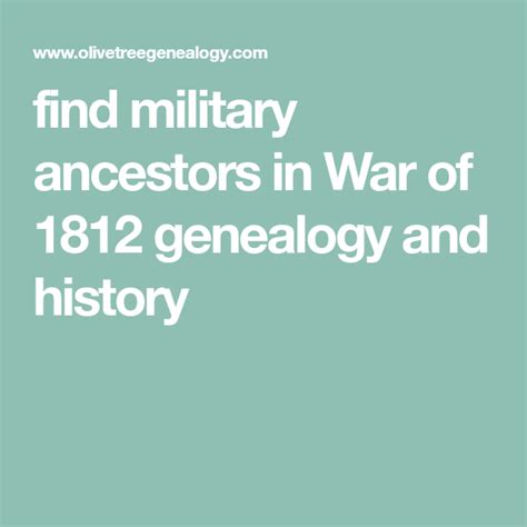 Find Military Ancestors In War Of 1812 Genealogy And History