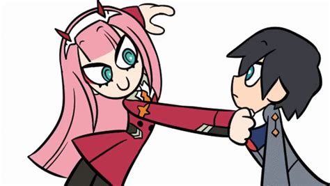 Hiro And Zero Two Dancing Darling In The Franxx イラスト 漫画アート 可愛い