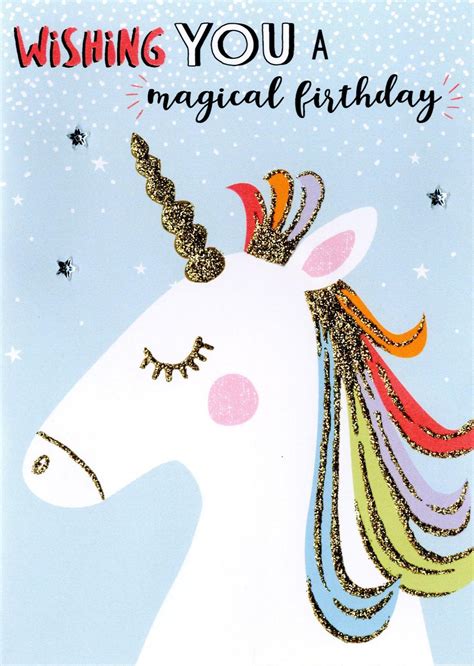 Unicorn Wishing Magical Birthday Greeting Card Cards