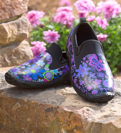Womens Waterproof Slip On Floral Garden Shoes Plow And Hearth