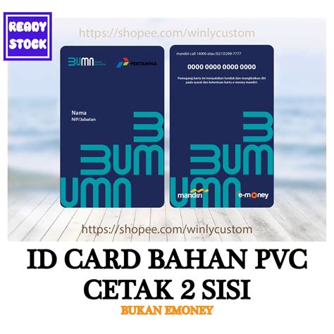 Jual Custom Kartu Pvc Design Id Card Pertamina Bumn Terbaru Bahan Pvc