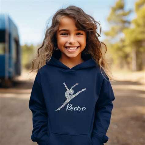 Custom Dance Hoodie Personalize With Her Name And Color Glitter Dance