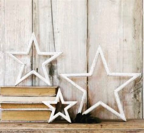 Set Of 3 White Wash Standing Stars Hand Carved Hand Etsy Uk Wooden