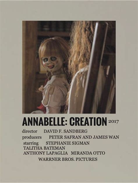 Annabelle Creation Print Creepy Movies Film Posters Minimalist