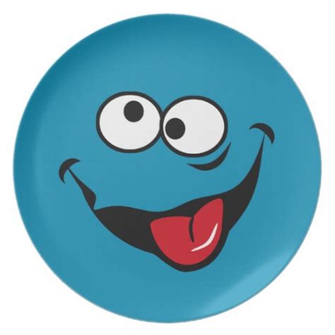 Funny Smiley Face Cartoon Blue Background Plate Zazzle Clipart