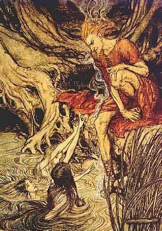 When yawning, his upper jaw touches heaven from the beginning, the mighty god odin knows that loki's children are dangerous so he must keep huldra: Norse mythology Photo: Loki | Arthur rackham, Fairytale ...