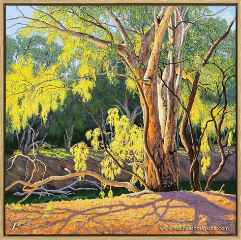 By The River Australian Landscape Oil Painting By Michael Hodgkins