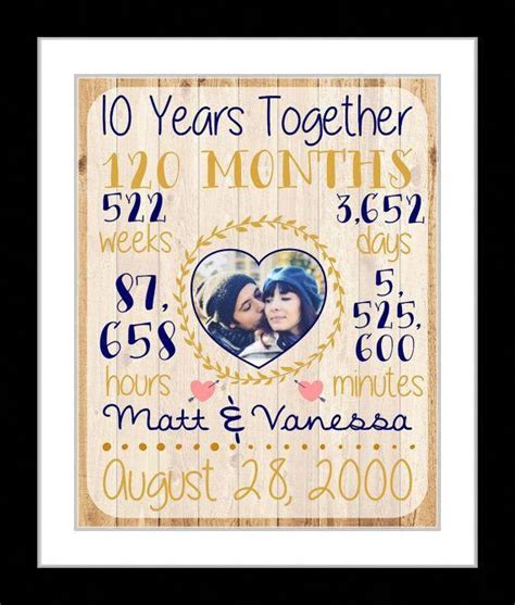10th anniversary t tenth anniversary t wife husband; Best Creative Gifts For Him | 10 year anniversary gift ...