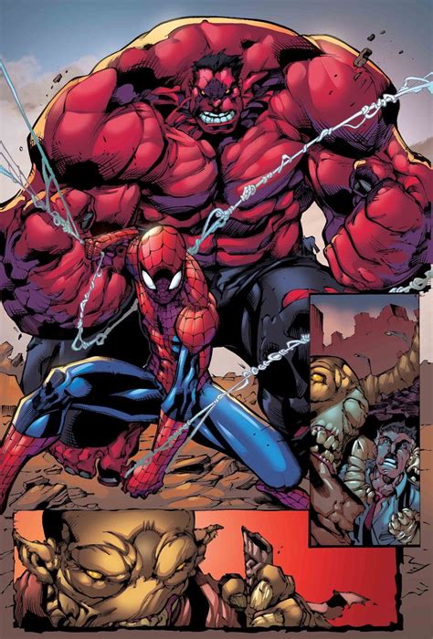 Red Hulk Spider Man Spiderman Art Spiderman Comic Book Artists