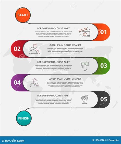Abstract 5 Steps Road Timeline Infographic Vector Ima