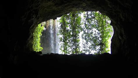 Waterfall View From Inside Cave Stock Video Youtube