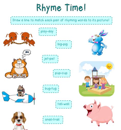 Rhyme Time Four Page Worksheet • Teacha