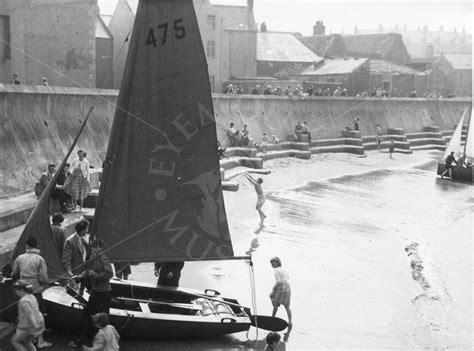 Launching Boats In The Bay Eyemouth Museum