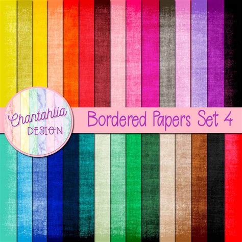 Bordered Papers Set 4 Chantahlia Design