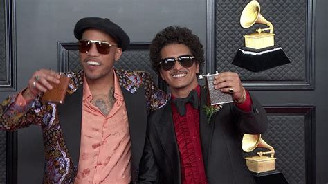 Bruno Mars And Anderson Paak On The Red Carpet I 2021 Annual Grammy