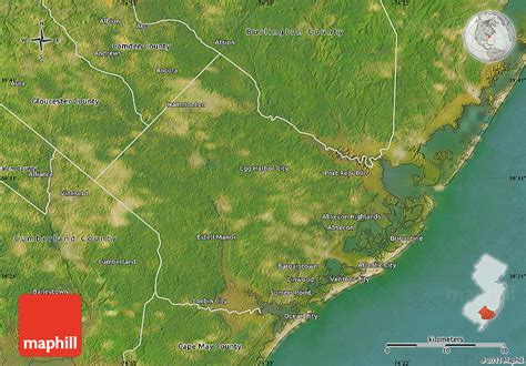 Satellite Map Of Atlantic County