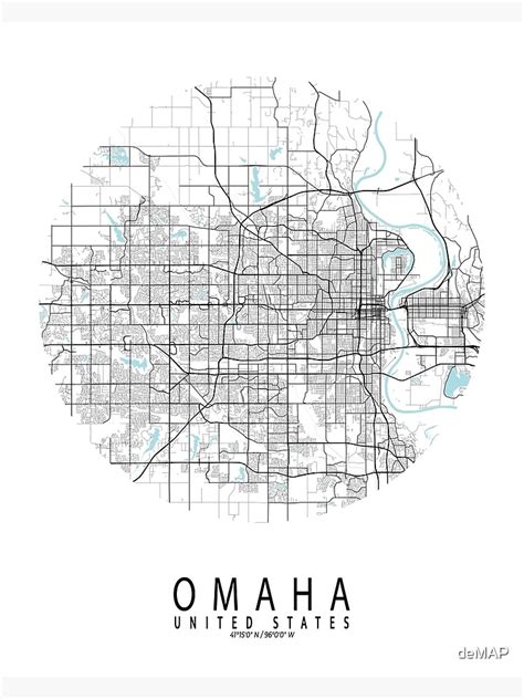 Omaha City Map Of Nebraska Usa Circle Poster By Demap Redbubble