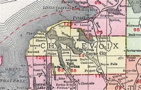Charlevoix County Michigan Map Rand Mcnally Boyne City East