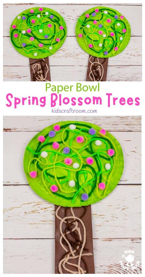 Paper Bowl Spring Tree Craft In 2021 Spring Crafts Preschool Arts