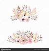 Set of watercolor boho floral bouquets — Stock Photo © mykef #167804178