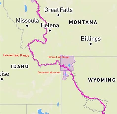 Continental Divide Trail Yellowstone Map