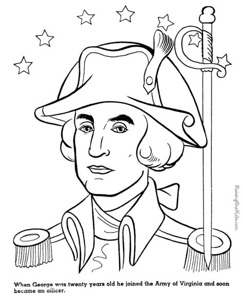 George washington bust coloring pages. General George Washington coloring page 018