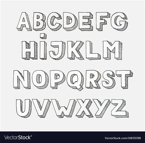 Vector Alphabet Hand Drawn Letters The Letters Are Drawn B32