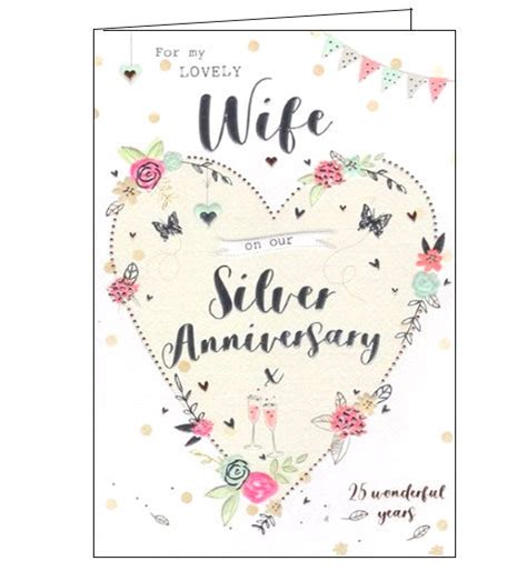 25th Wedding Anniversary Cards Silver Wedding Anniversary Cards