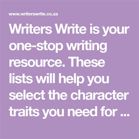 350 Character Traits A Fabulous Resource For Writers Writers Write