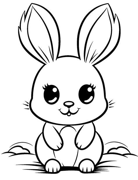 Cute Cartoon Bunny For Kids Coloring Page H M Colorin