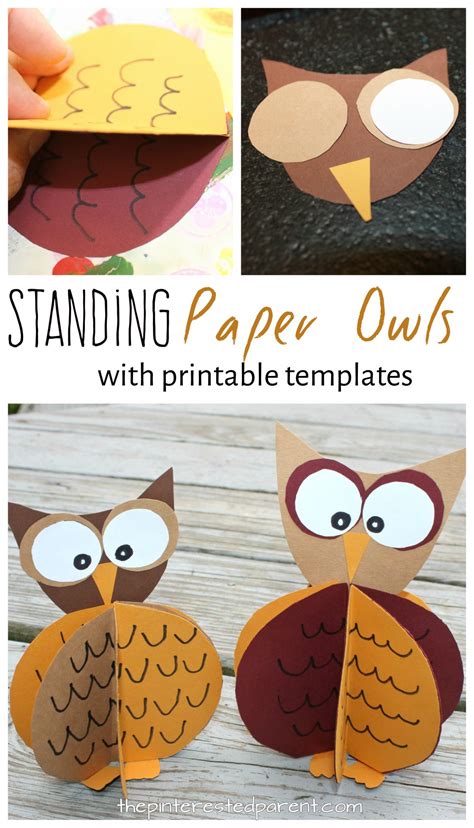 Standing Paper Owl Crafts The Pinterested Parent