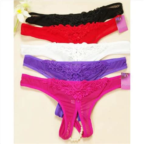 Sexy G String Underwear Women Lady Lace Crotchless Intimates Briefs Open Crotch Erotic Lingerie