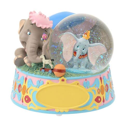 Disney Store Japan Snowglobe Music Box Dumbo 25th Anniversary Ebay