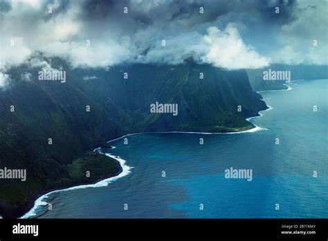 United States Of America Hawaii Molokai Island Aerial View Of North